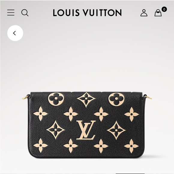 Louis Vuitton Felicie Pochette Bag Black and Beige - Picture 9 of 11